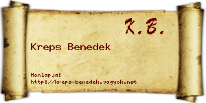 Kreps Benedek névjegykártya
